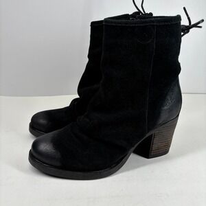 Bos. & Co. Barlow Women's US 6-6.5/37 Black Suede Leather Zip Waterproof Booties